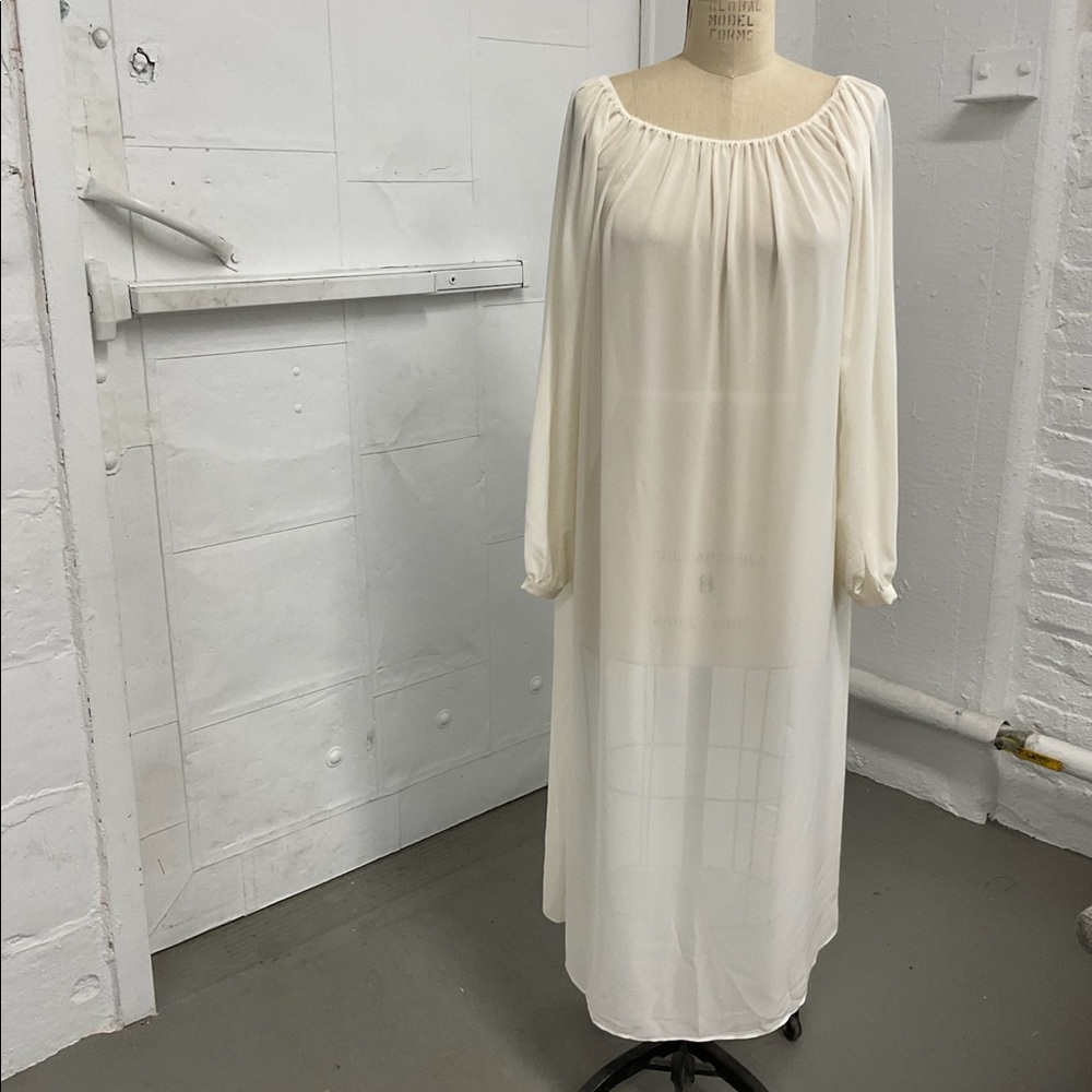 & other stories sheer cream dress